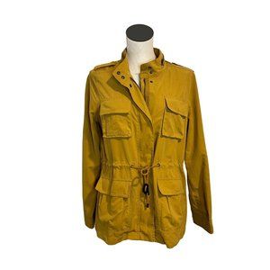 LOVE TREE Lightweight Utility Cargo Jacket Mustard Yellow Large